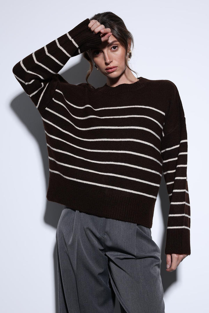 ANT Antioch Coffee Striped Sweater - Lancaster