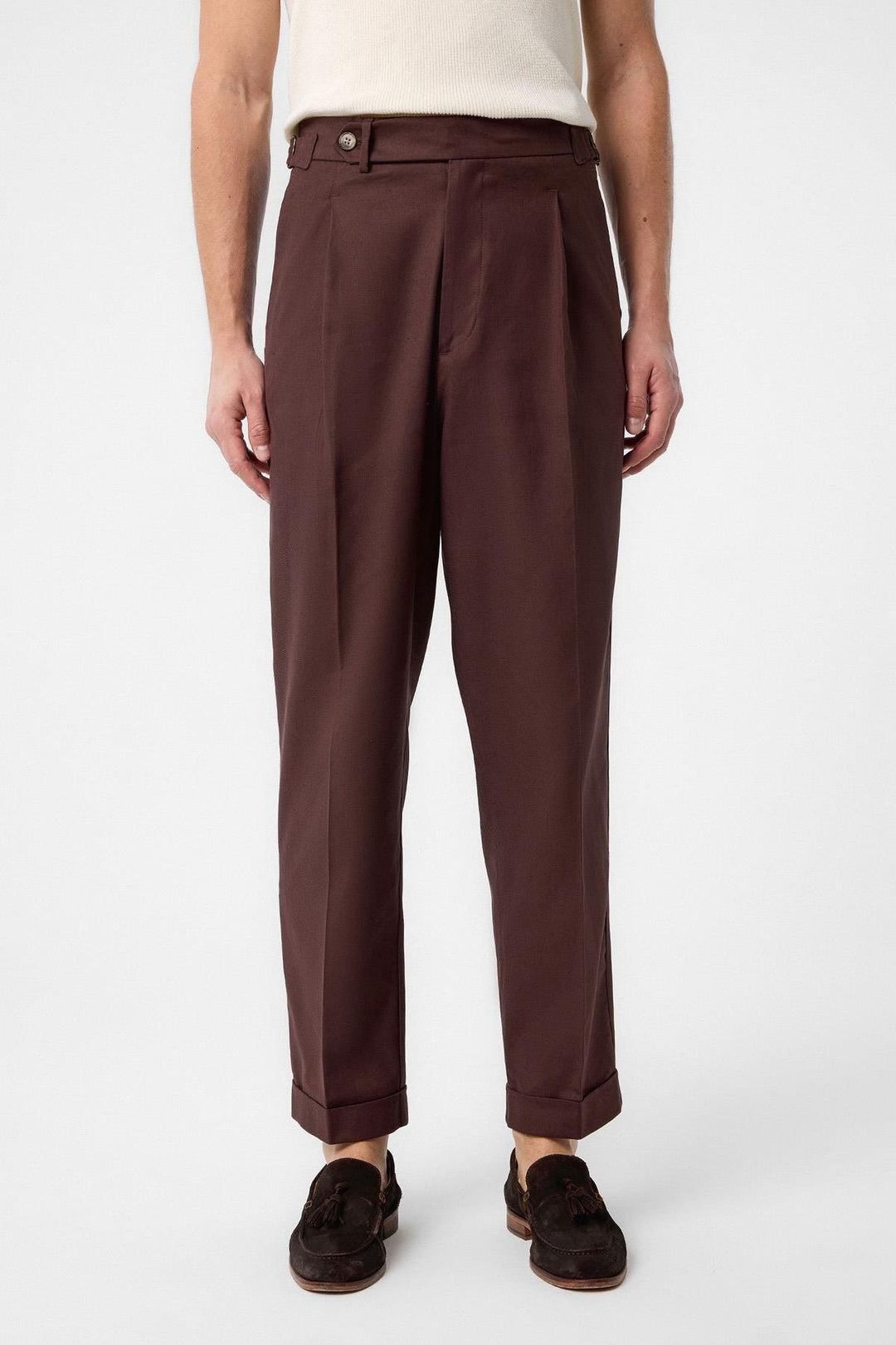 ANT Antioch Coffee Italian Cut High Waist Men's Pants - Irákleio