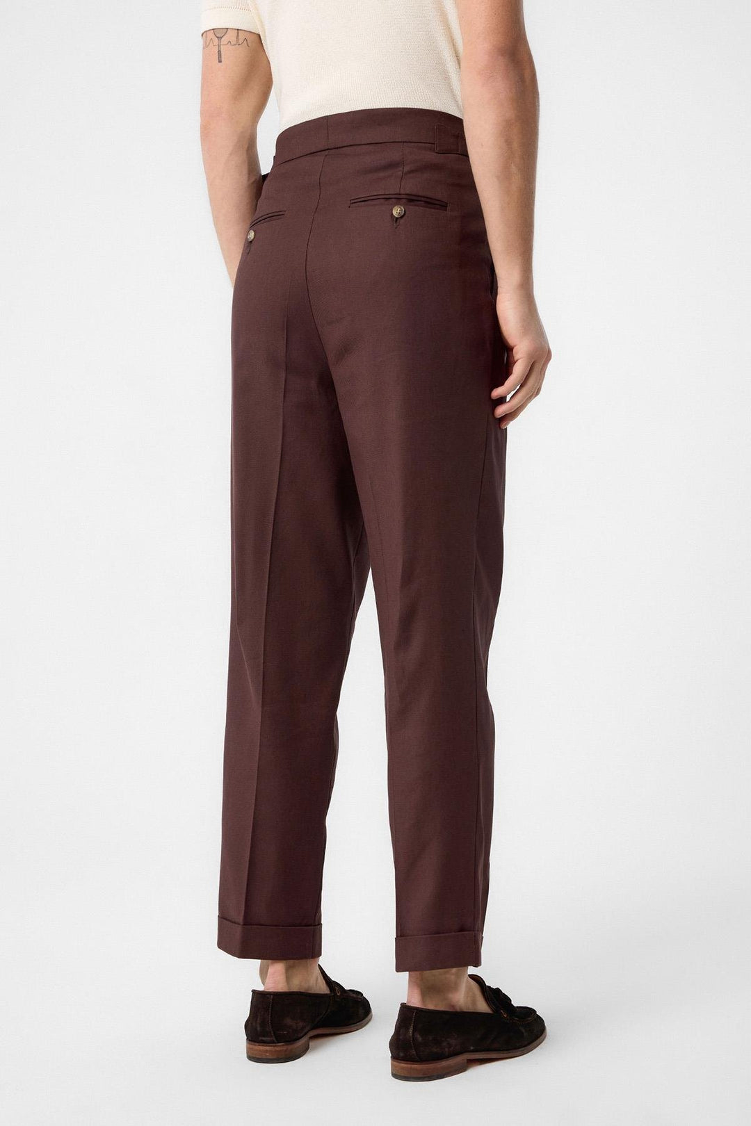 ANT Antioch Coffee Italian Cut High Waist Men's Pants - Irákleio