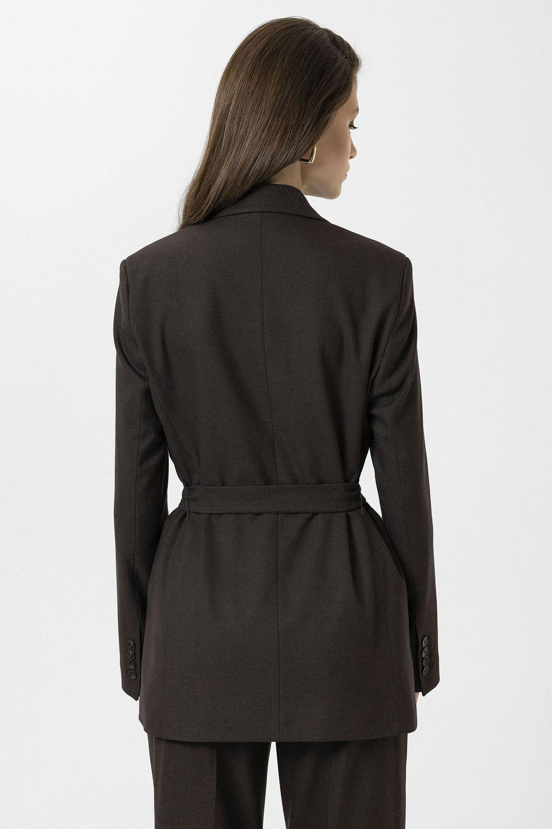 ANT Antioch Coffee Women's Belted Blazer Jacket - Coesfeld