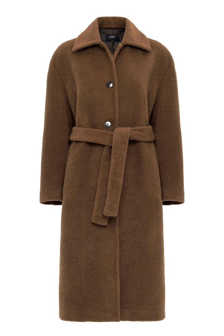 ANT Antioch Coffee Women's Belted Soft Textured Coat - San Juan de los Lagos