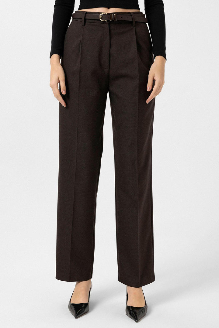 ANT Antioch Coffee Women's High Waist Pleated Pants - Apple Valley