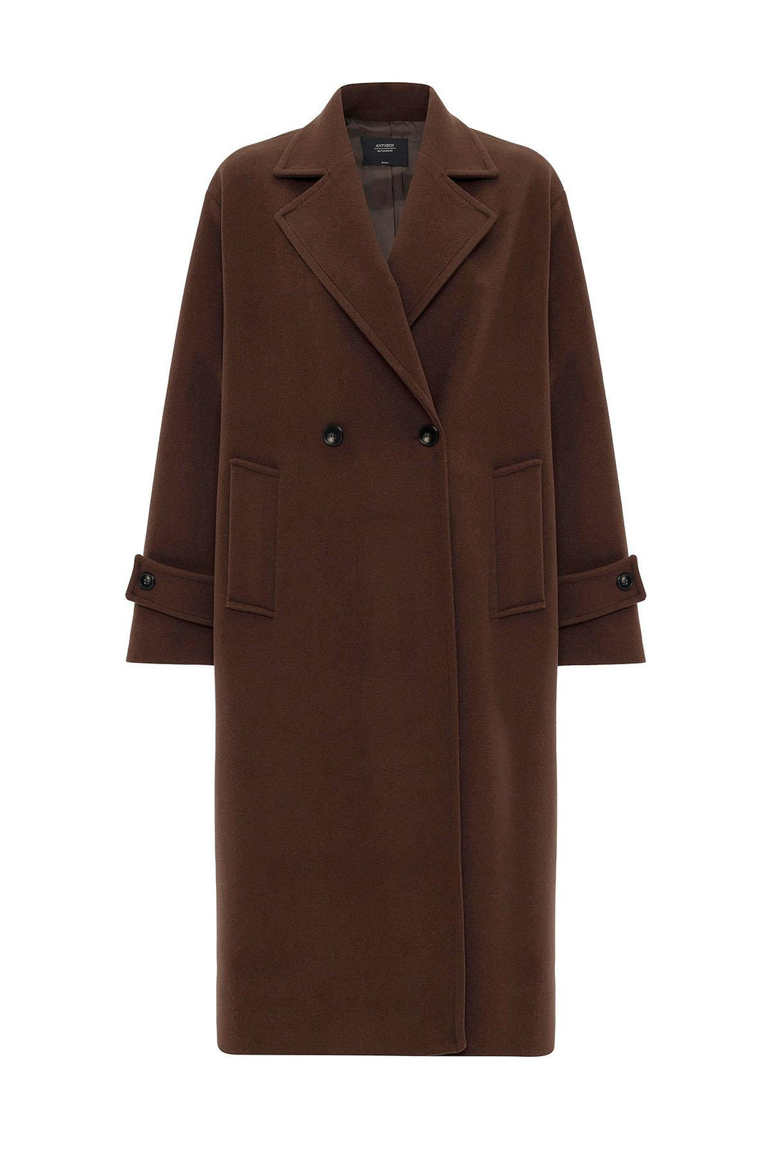 ANT Antioch Coffee Woman Soft Textured Oversized Wrap Coat - Morecambe