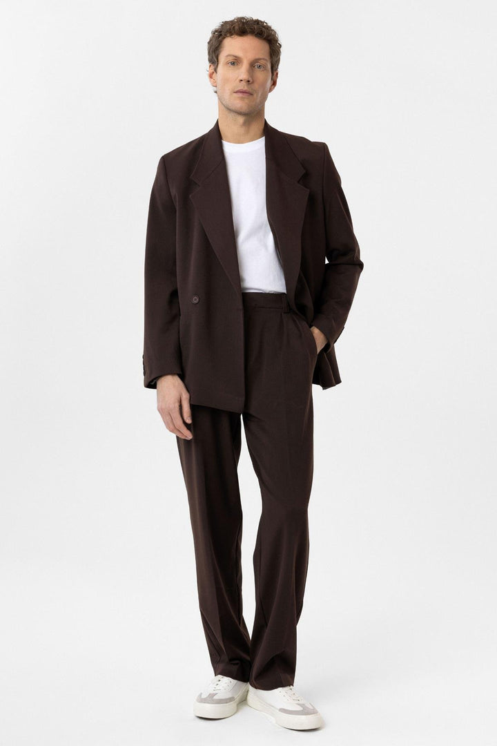 ANT Antioch Coffee Double Breasted Closure Flap Pocket Men's Blazer Jacket - Gillingham