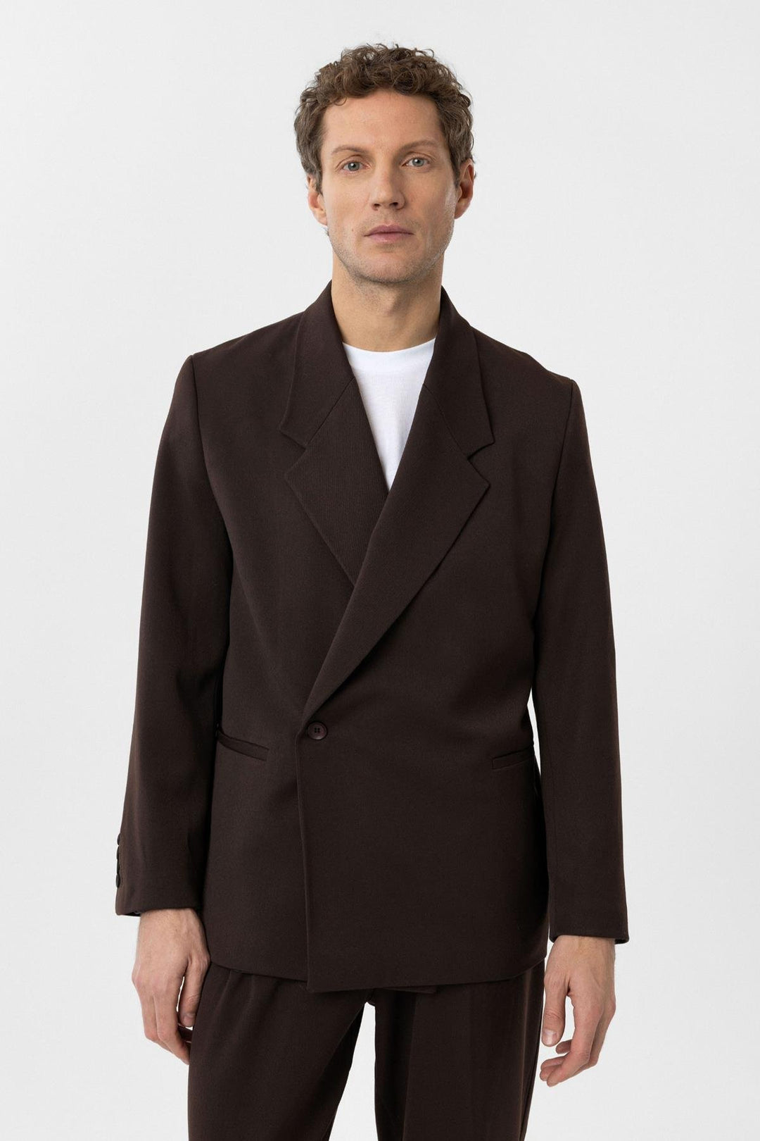 ANT Antioch Coffee Double Breasted Closure Flap Pocket Men's Blazer Jacket - Gillingham