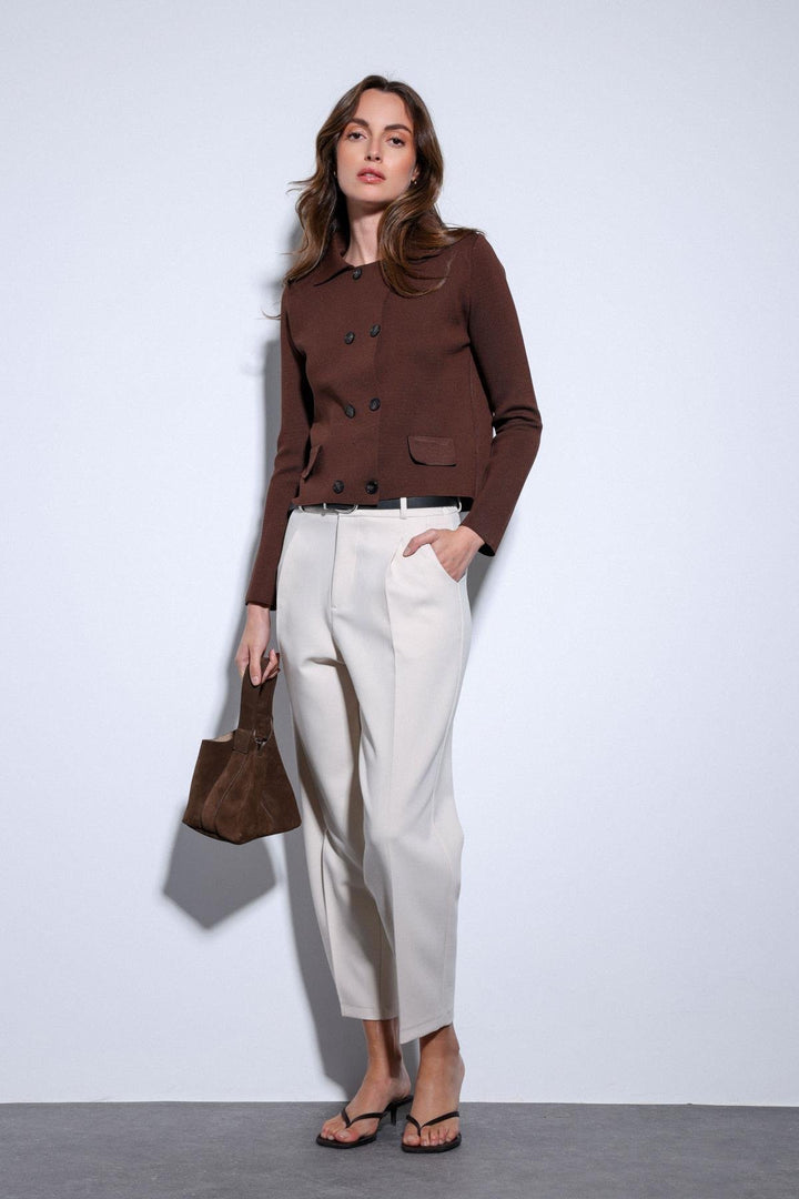 ANT Antioch Coffee Wrap Closure Women's Cardigan Sweater - Airdrie