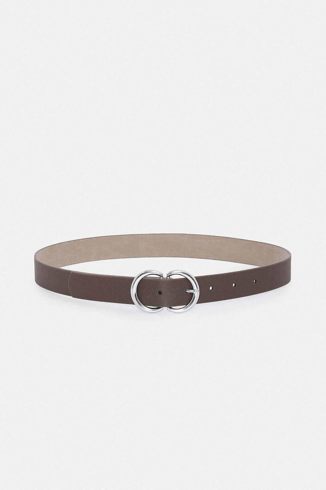 ANT Antioch Coffee Metal Buckle Detailed Faux Leather Women's Belt - Hilton Head Island