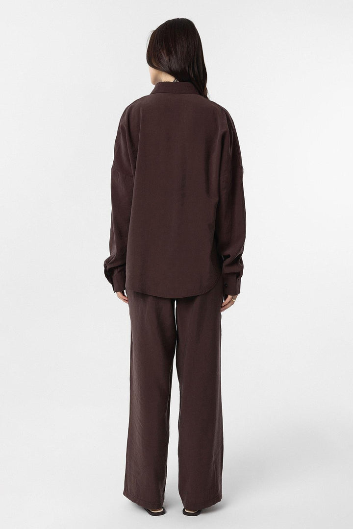ANT Antioch Coffee Modal Women's Shirt Pants Suit - Houten