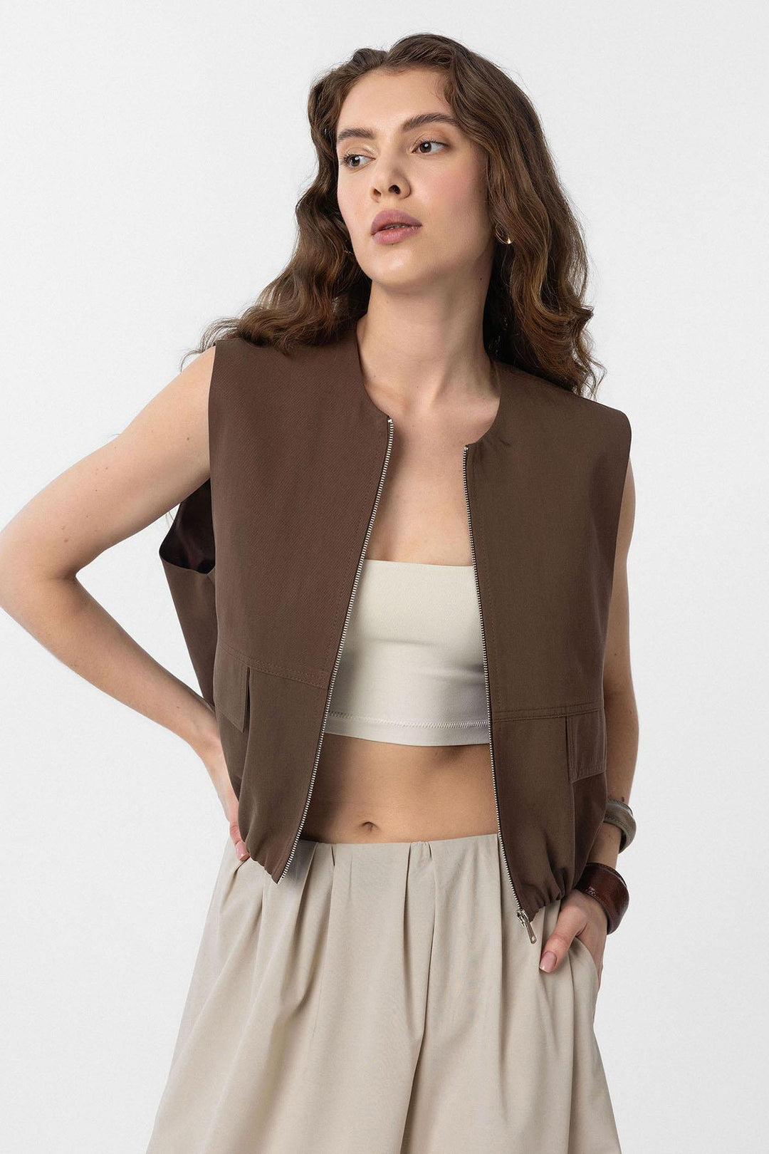 ANT Antioch Coffee Oversized Women's Vest - Levittown