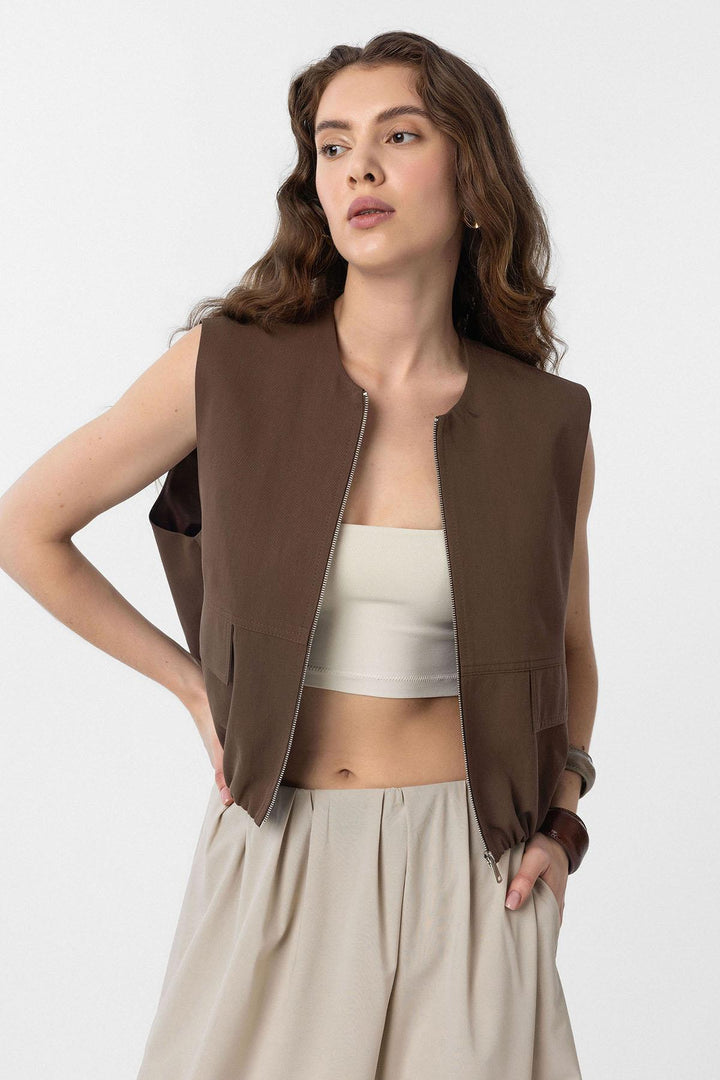 ANT Antioch Coffee Oversized Women's Vest - Levittown