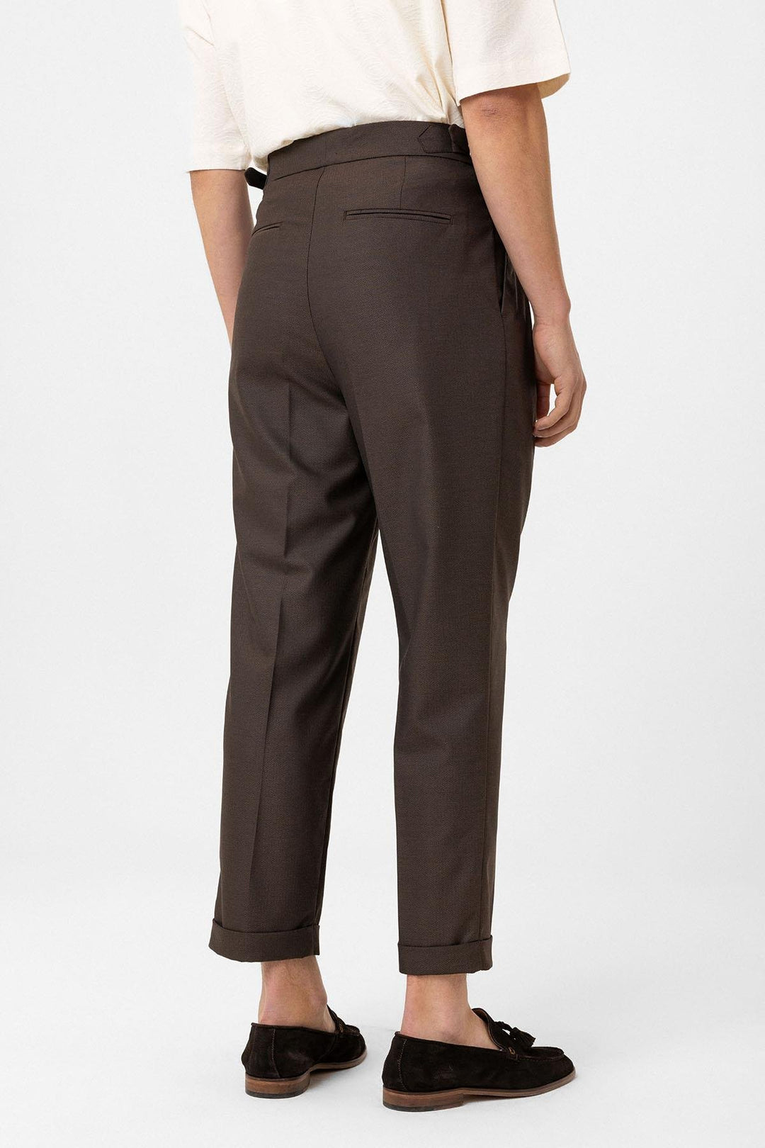 ANT Antioch Coffee Pinstripe High Waist Men's Pants - Klaipėda