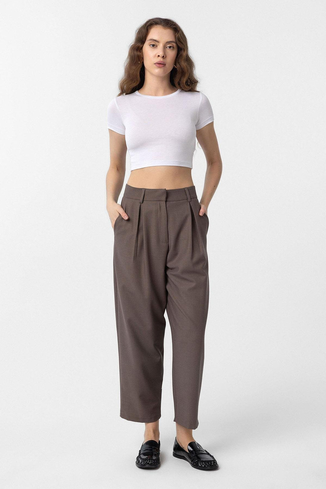 ANT Antioch Coffee Pilili Soft Ankle-Length Women's Pants - Myrhorod