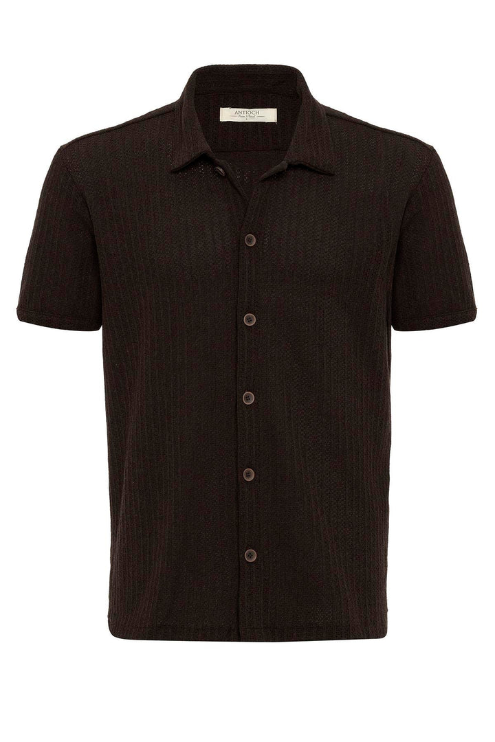 ANT Polo Neck Knitted Short Sleeve Men's Shirt - Visalia
