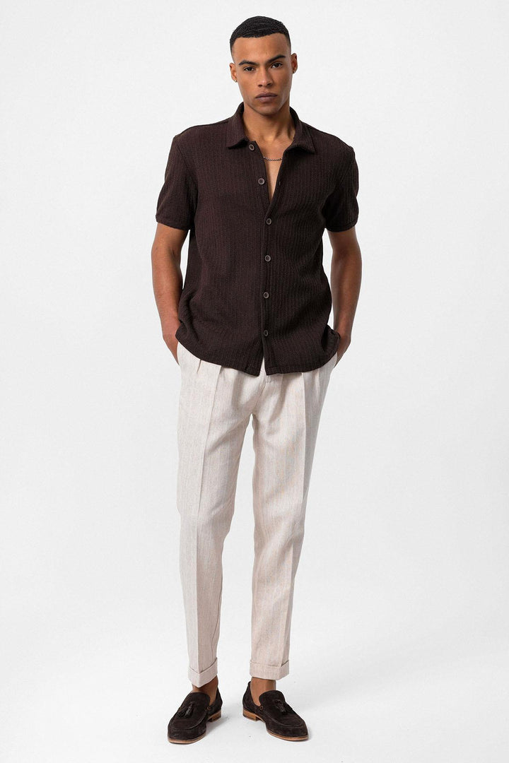 ANT Polo Neck Knitted Short Sleeve Men's Shirt - Visalia