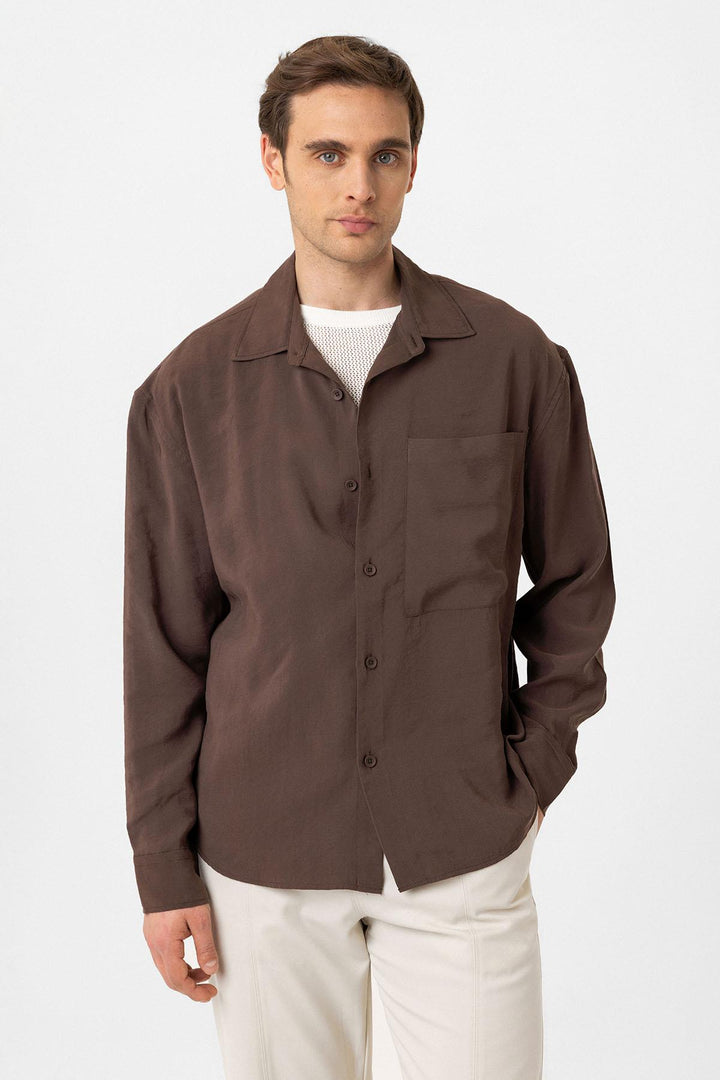 ANT Antioch Coffee Relax Fit Modal Fabric Men's Shirt - Warren