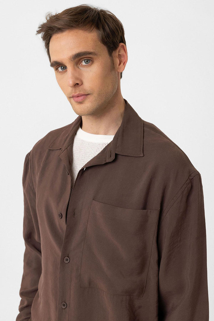 ANT Antioch Coffee Relax Fit Modal Fabric Men's Shirt - Warren