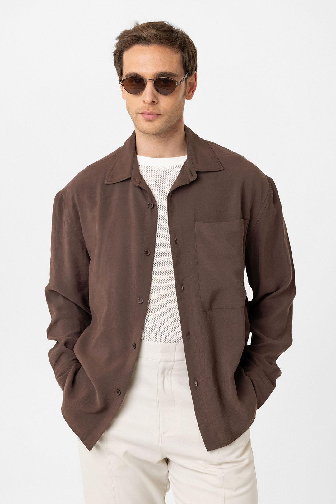 ANT Antioch Coffee Relax Fit Modal Fabric Men's Shirt - Warren