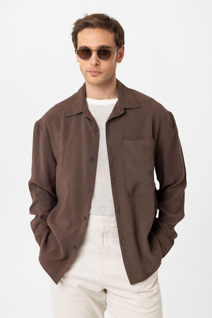 ANT Antioch Coffee Relax Fit Modal Fabric Men's Shirt - Warren