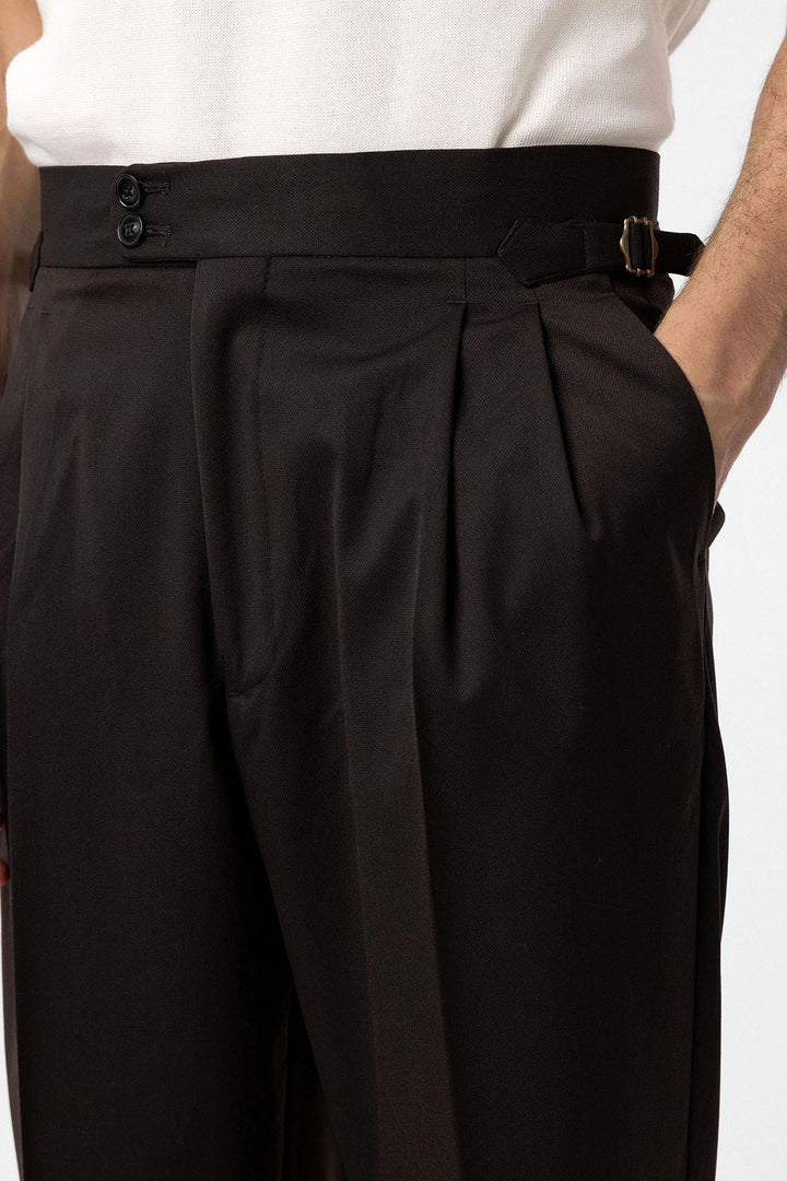 ANT Antioch Coffee High Waist Italian Cut Pleated Men's Pants - Ixtaczoquitlán