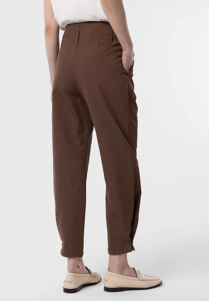 ANT Antioch Coffee High Waist Buttoned Fit Women's Pants - Dovzhansk