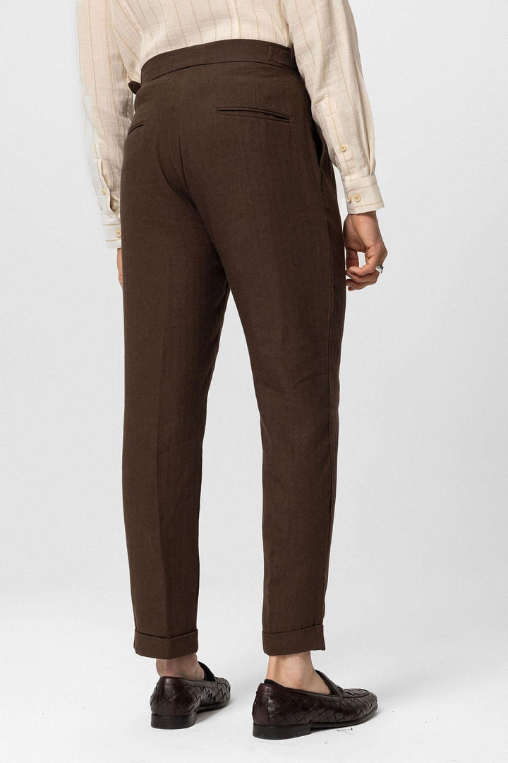 ANT High Waist Linen Blend Double Leg Men's Trousers - Kirkcaldy