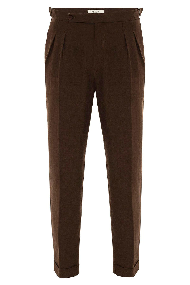 ANT High Waist Linen Blend Double Leg Men's Trousers - Kirkcaldy