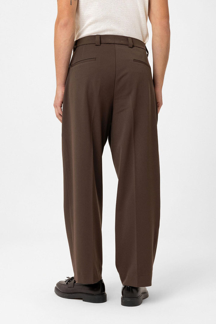 ANT Antioch Coffee High Waist Relax Fit Pleated Men's Pants - New Brunswick