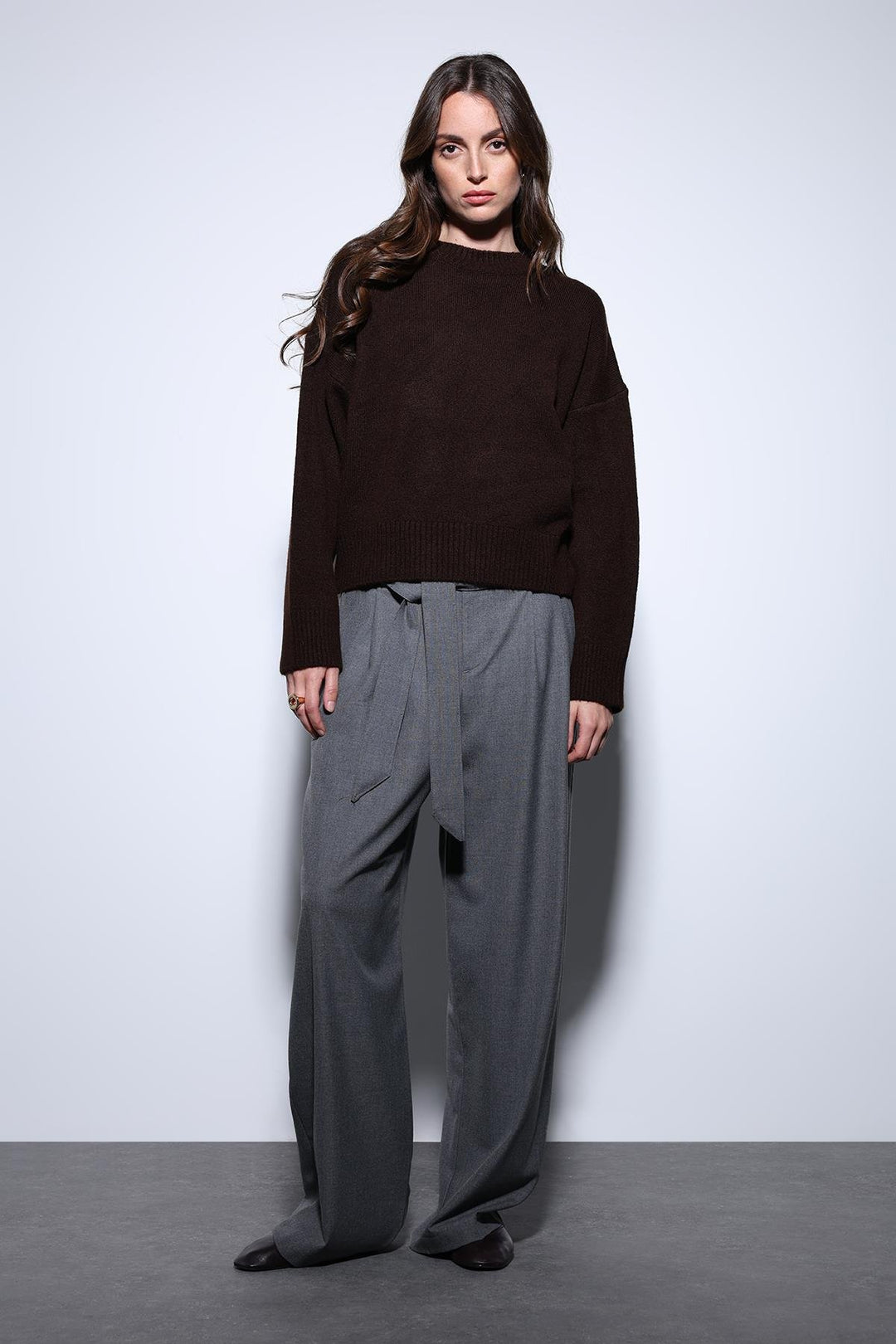 ANT Antioch Coffee Wool Blend Women's Sweater - San Severo