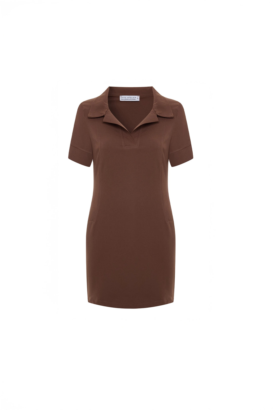 EYY Women Brown Shirt Collar Dress - Rovenky