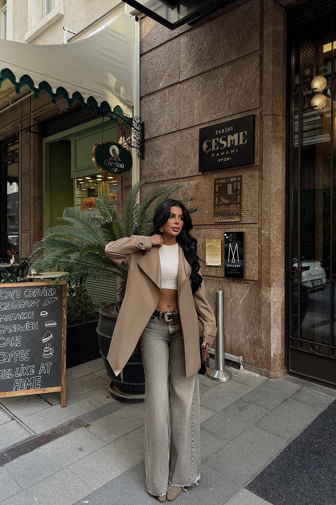 EYY Women Brown Double-Breasted Jacket - Newark