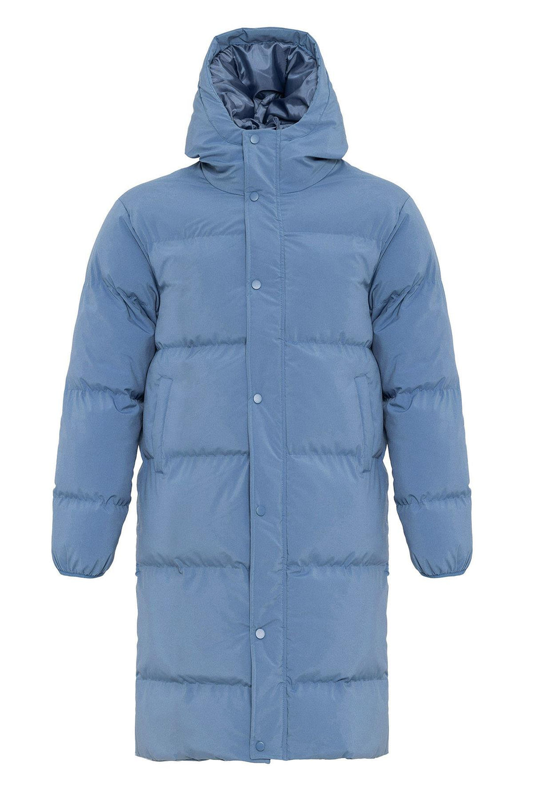 ANT Hooded Long Puffer Jacket - Silver Spring
