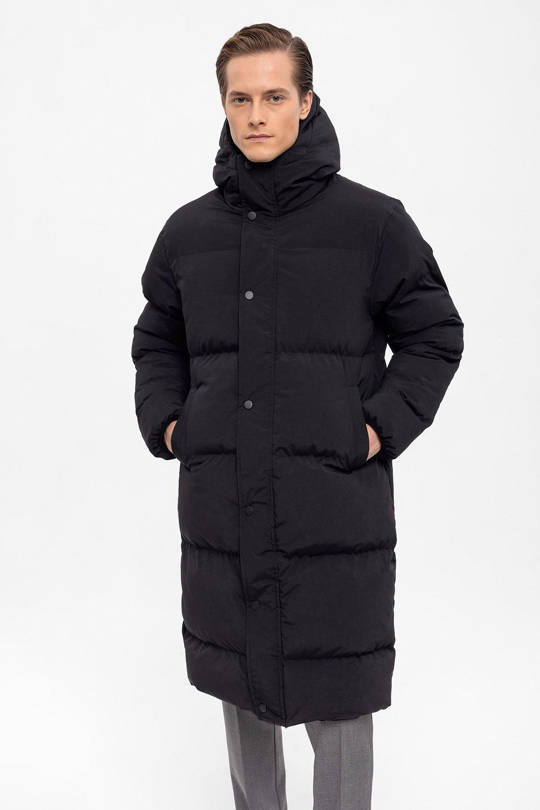 ANT Hooded Long Puffer Jacket - Modena