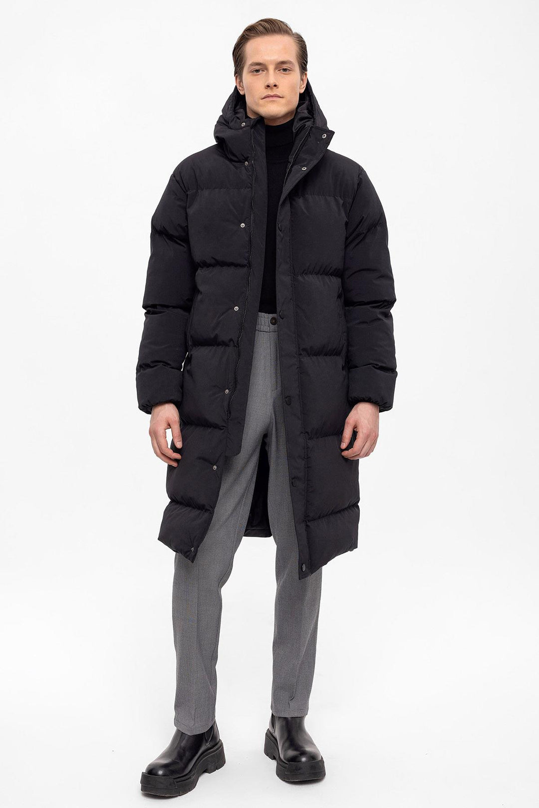 ANT Hooded Long Puffer Jacket - Modena