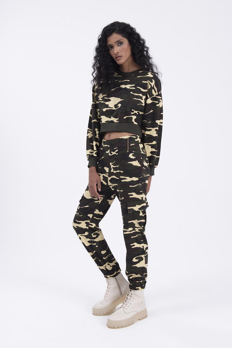 BSL Women Cargo pocket camo jogger pants - Mira