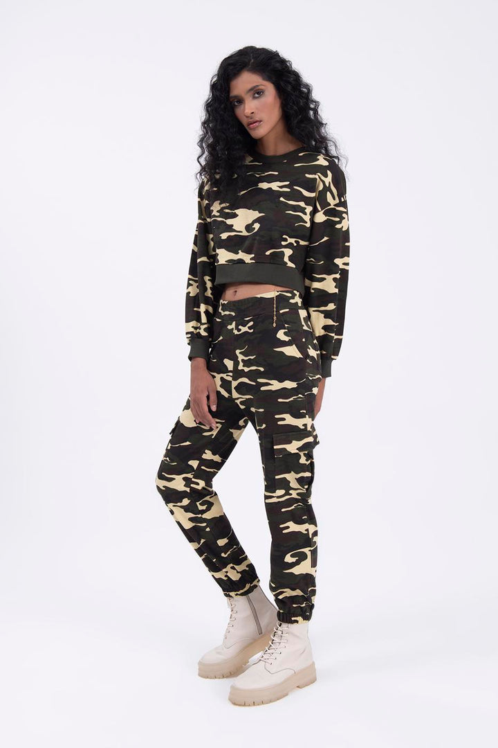 BSL Women Cargo pocket camo jogger pants - Mira