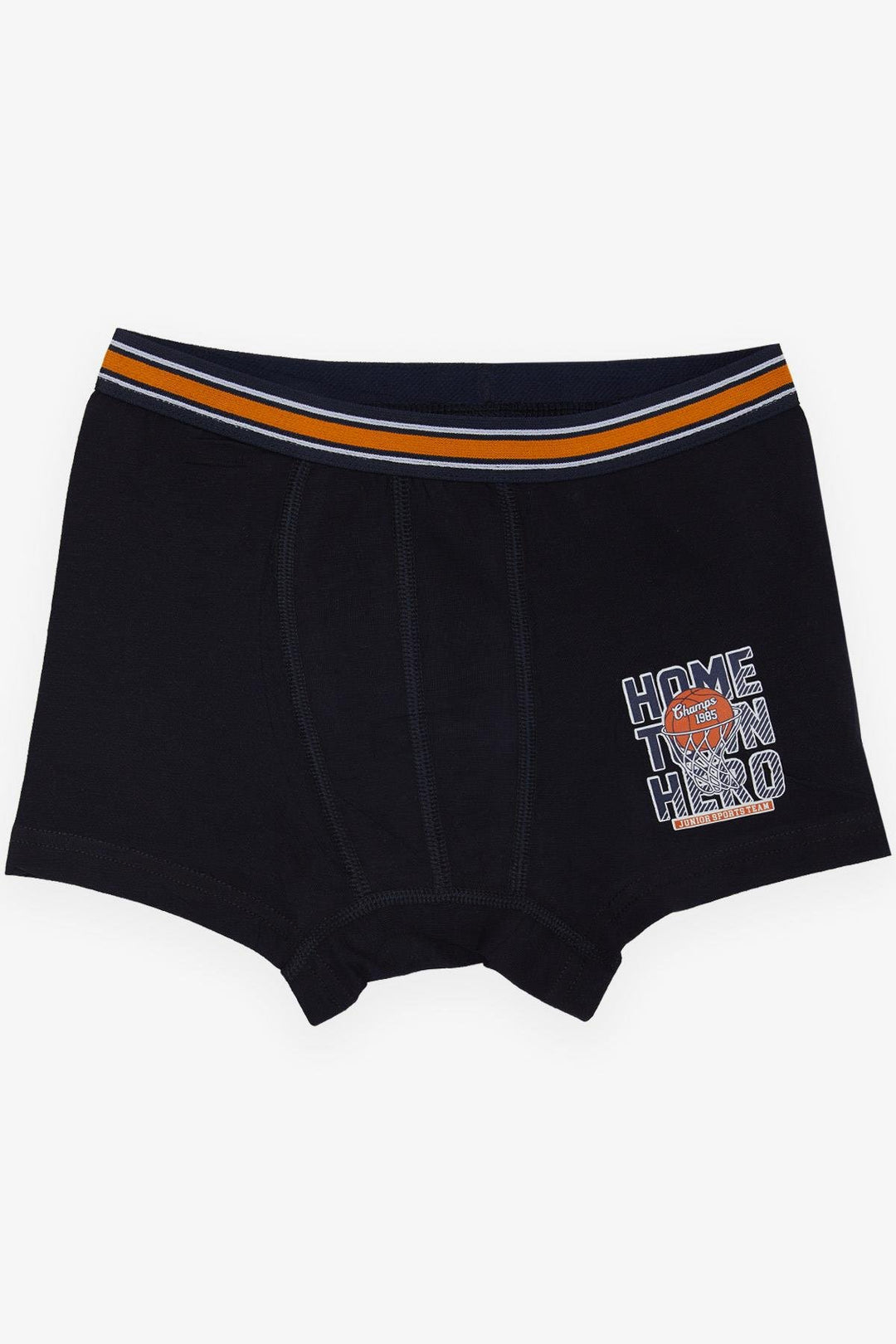 BRE Katamino Boys' Boxer Shorts Basketball Themed 5-8 Years, Navy Blue - Napier