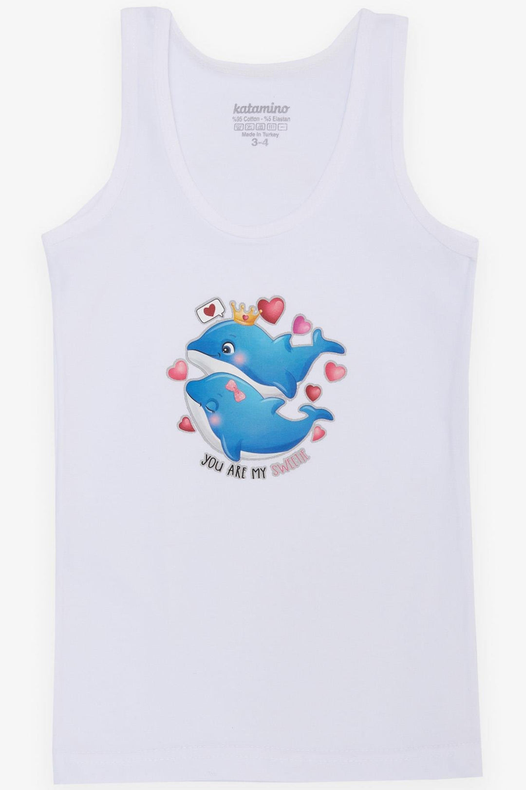 BRE Katamino Girl Child Athlete & Boxer Team Cute Dolphin Printed 30 Years, White - West New York