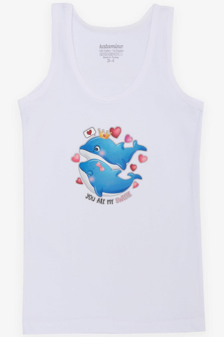 BRE Katamino Girl Child Athlete & Boxer Team Cute Dolphin Printed 30 Years, White - West New York