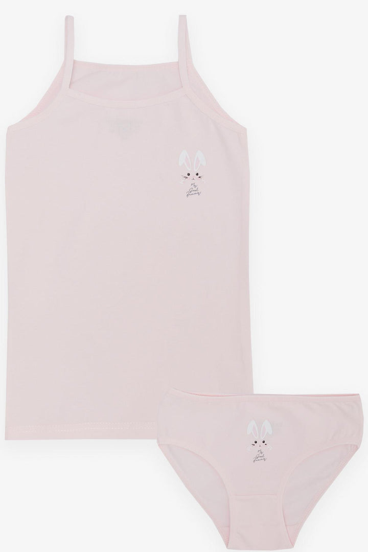 BRE Katamino Girl Child Athlete & Slip Set Cute Bunny Printed 1-8 Years, Pink - Actopan