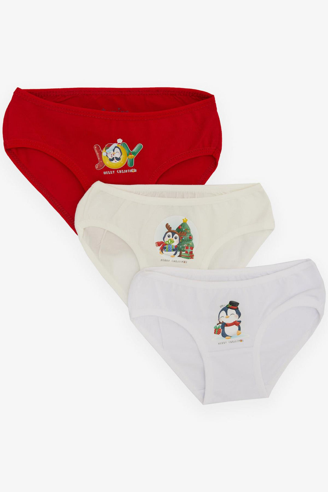 BRE Katamino Girl Child Slip 3 Pieces Christmas Themed Cute Penguin Printed 10 Years, Mixed Color - Tynaarlo