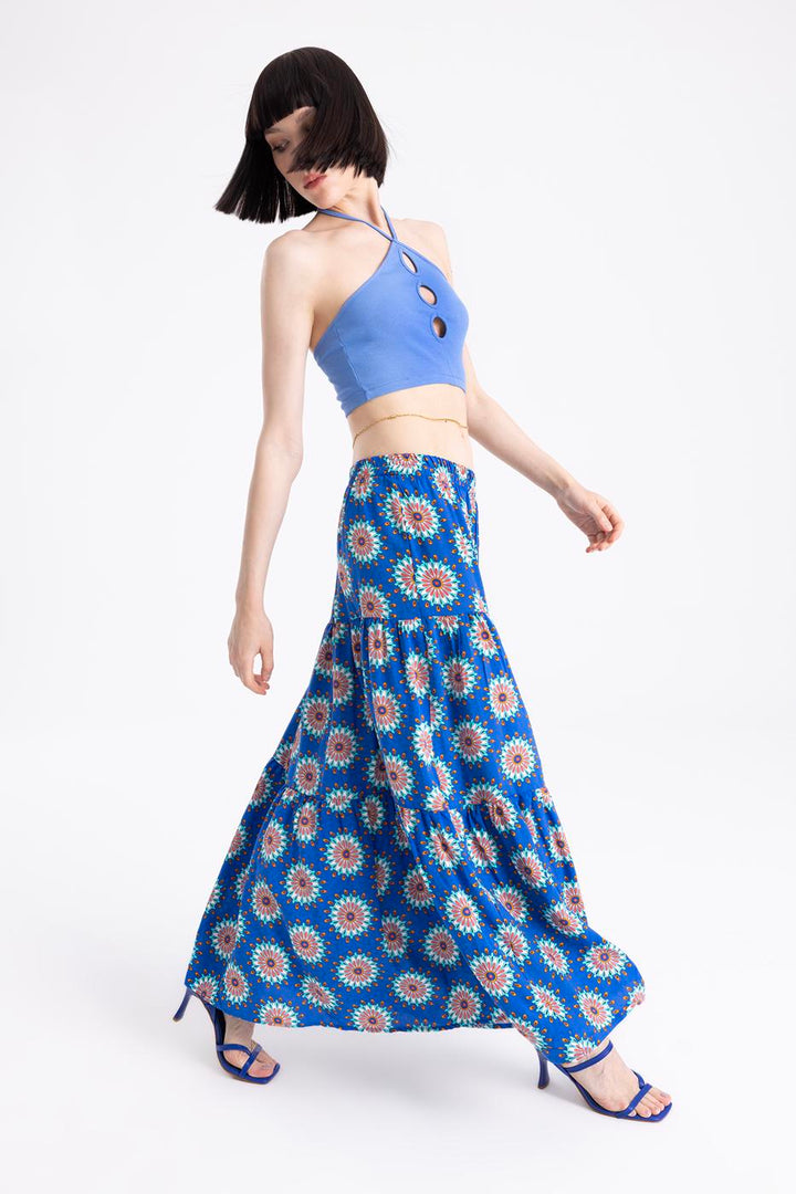 BSL Women Ruffled Maxi Skirt - Stillwater
