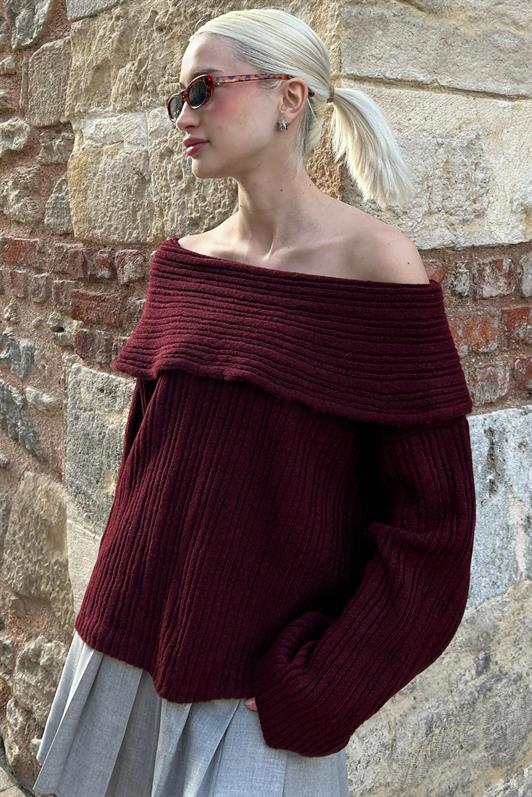 MDX Burgundy Turtleneck Women's Sweater MG2274 - Granby