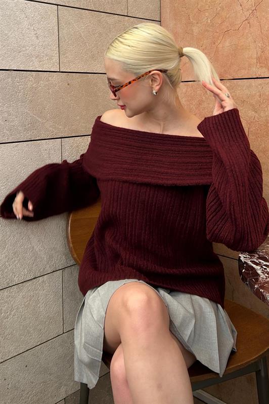 MDX Burgundy Turtleneck Women's Sweater MG2274 - Granby