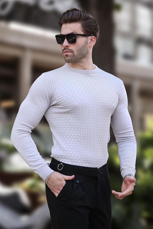 MDX Gray Patterned Men's Knit Sweater 7266 - Winsen