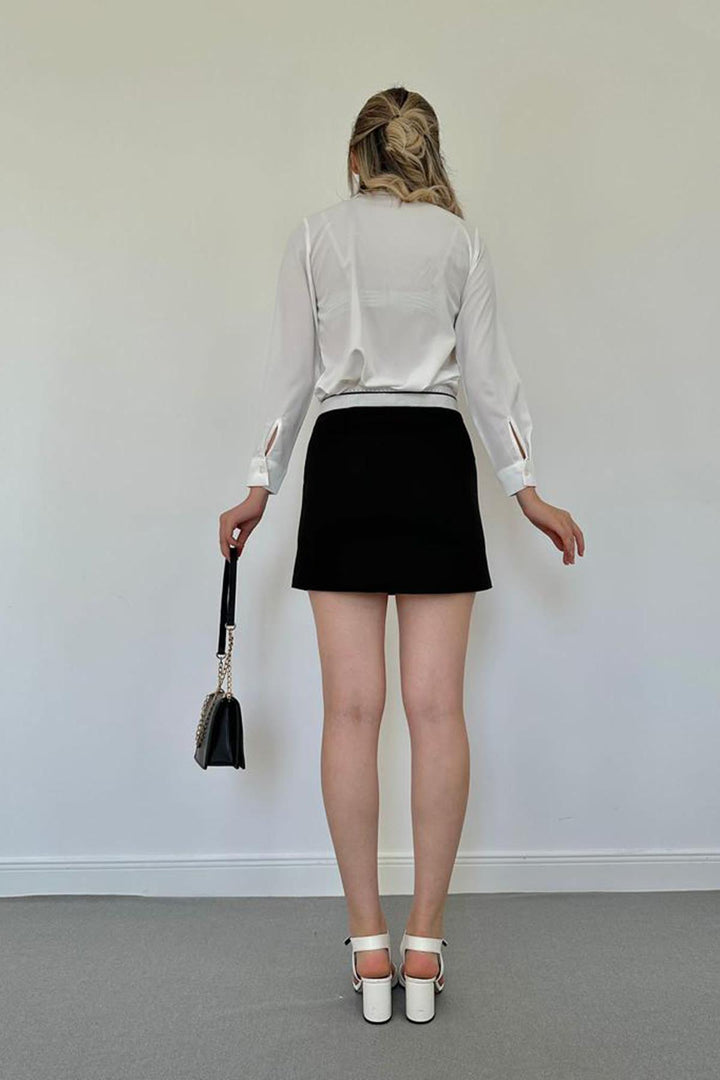 ELS Belted Mini Skirt - Black - Rivne