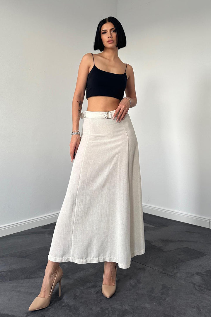 ELS Belted Skirt - Beige - Anchorage