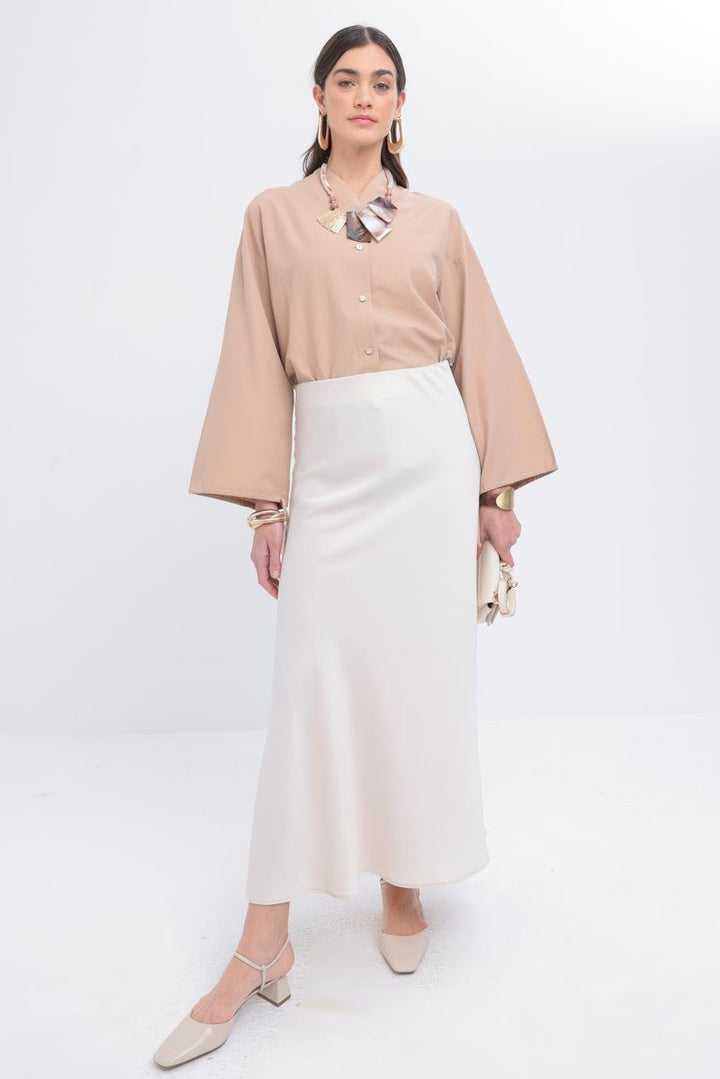 TLD Women Allday Bone Bone Elastic Waist Satin Skirt - Grants Pass