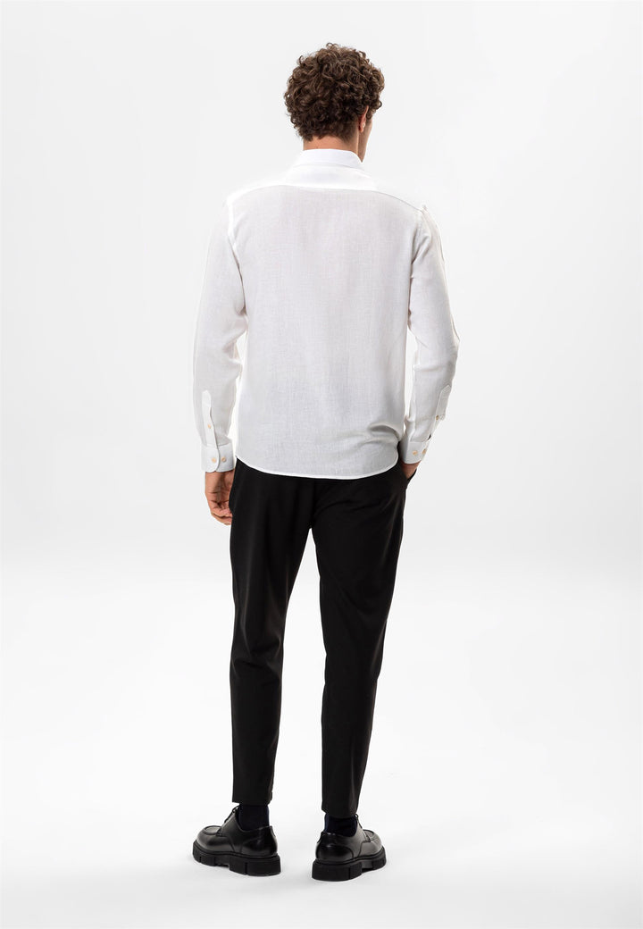 ANT Linen Blended Relax Fit Men's Shirt - Auburn