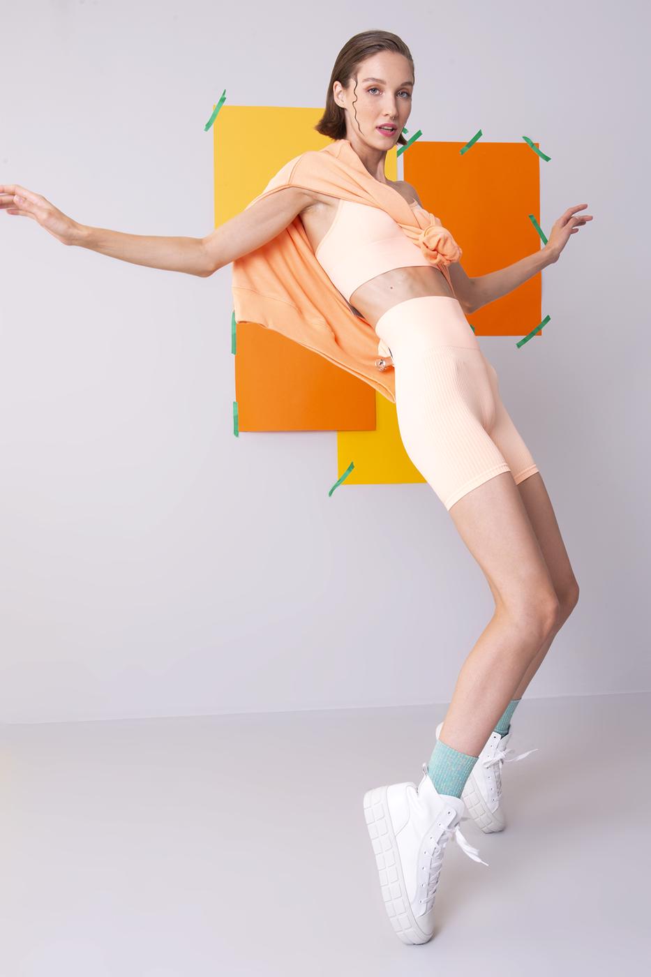 BSL Women Rib Knit Capri Sports Leggings - Cihuatlán