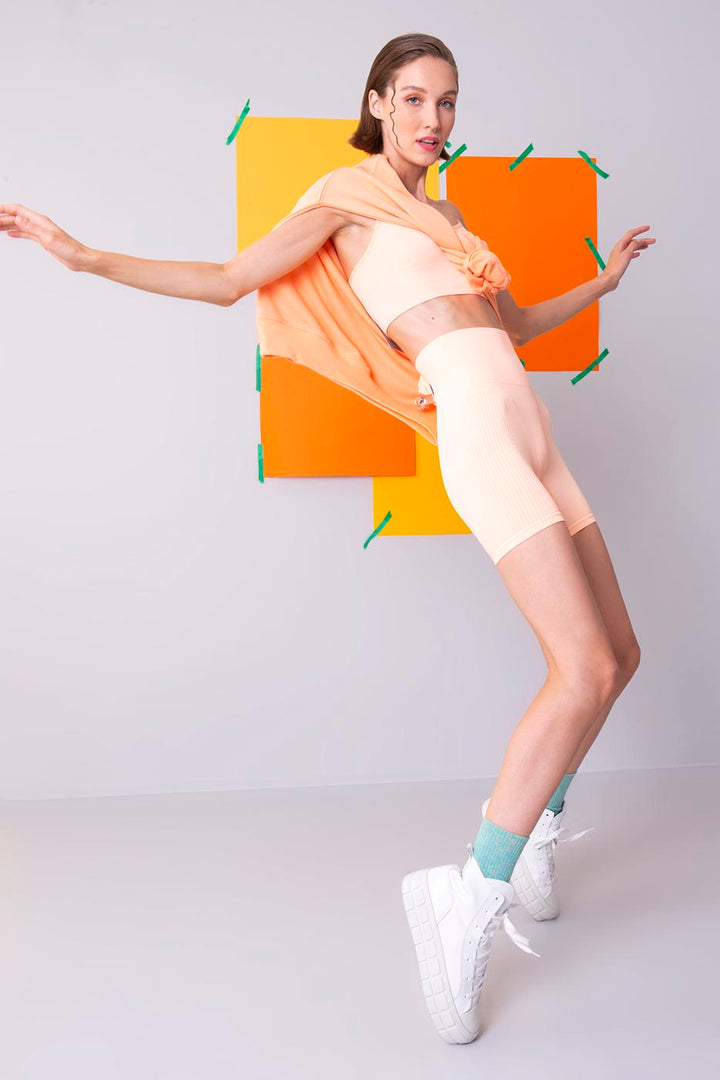 BSL Women Rib Knit Capri Sports Leggings - Cihuatlán